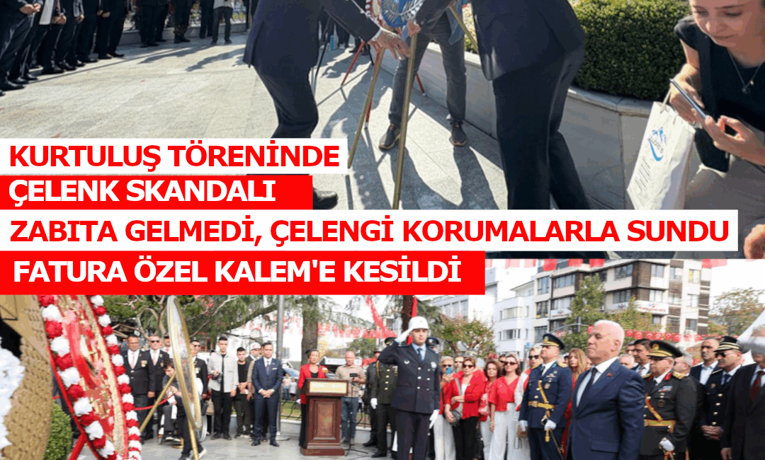 Atatürk Anıtı'ndaki çelenk sunma törenine zabıta gelmedi, Büyükşehir Belediye Başkanı