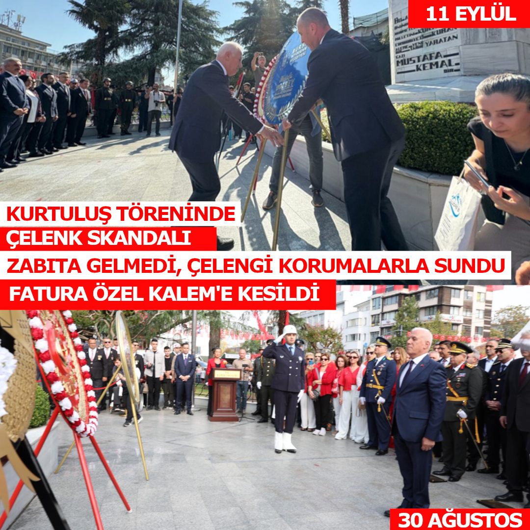 Atatürk Anıtı'ndaki çelenk sunma törenine zabıta gelmedi, Büyükşehir Belediye Başkanı