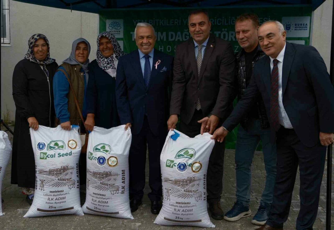 Bursa’nın Nilüfer ilçesinde hayvancılığı desteklemek amacıyla 300 çiftçiye İtalyan çimi
