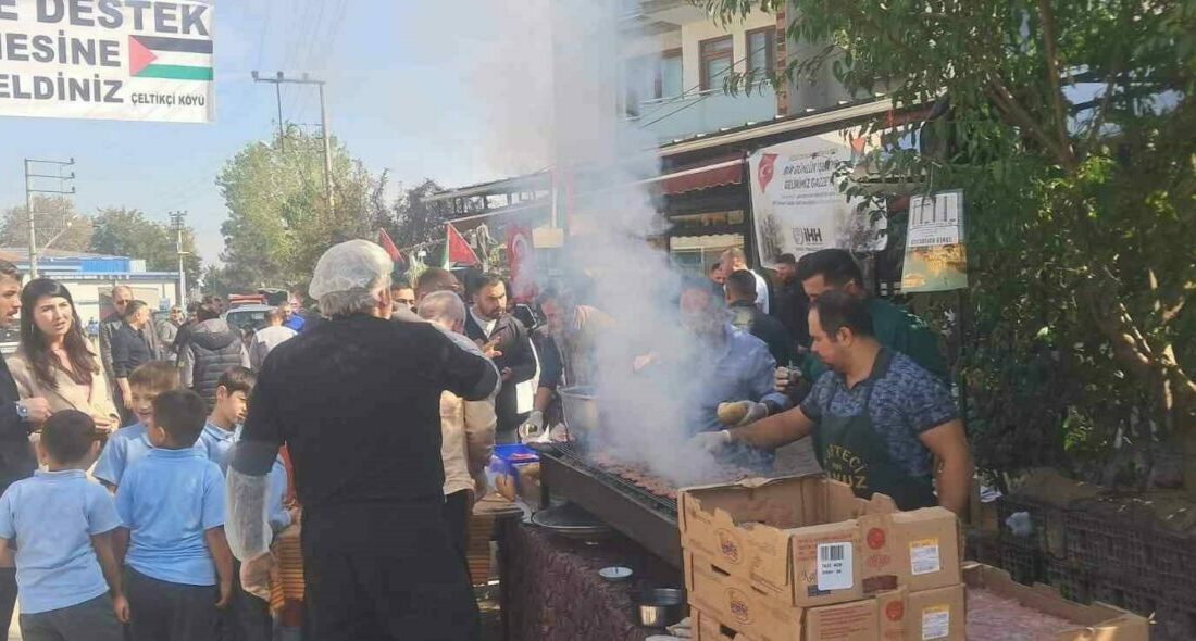 Bursa’nın İnegöl ilçesine bağlı Çeltikçi Mahallesi’nde, Gazze halkına destek hedefiyle
