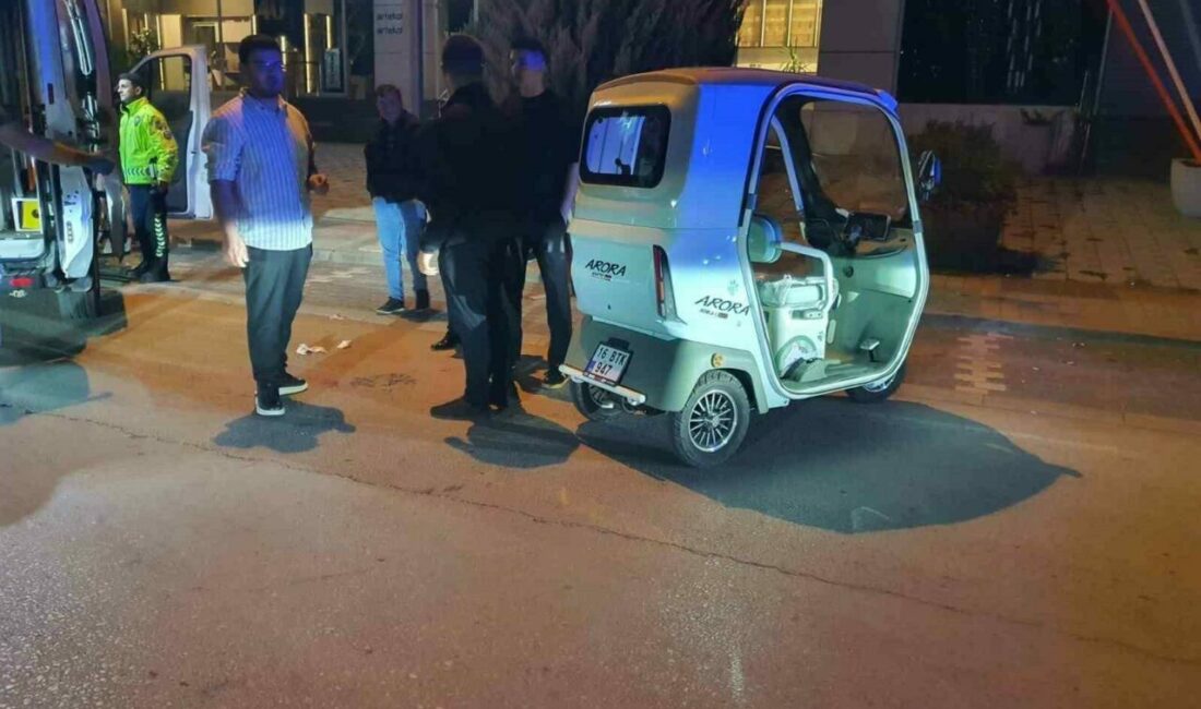 Bursa’nın İnegöl ilçesinde meydana gelen tek taraflı kaza da takla