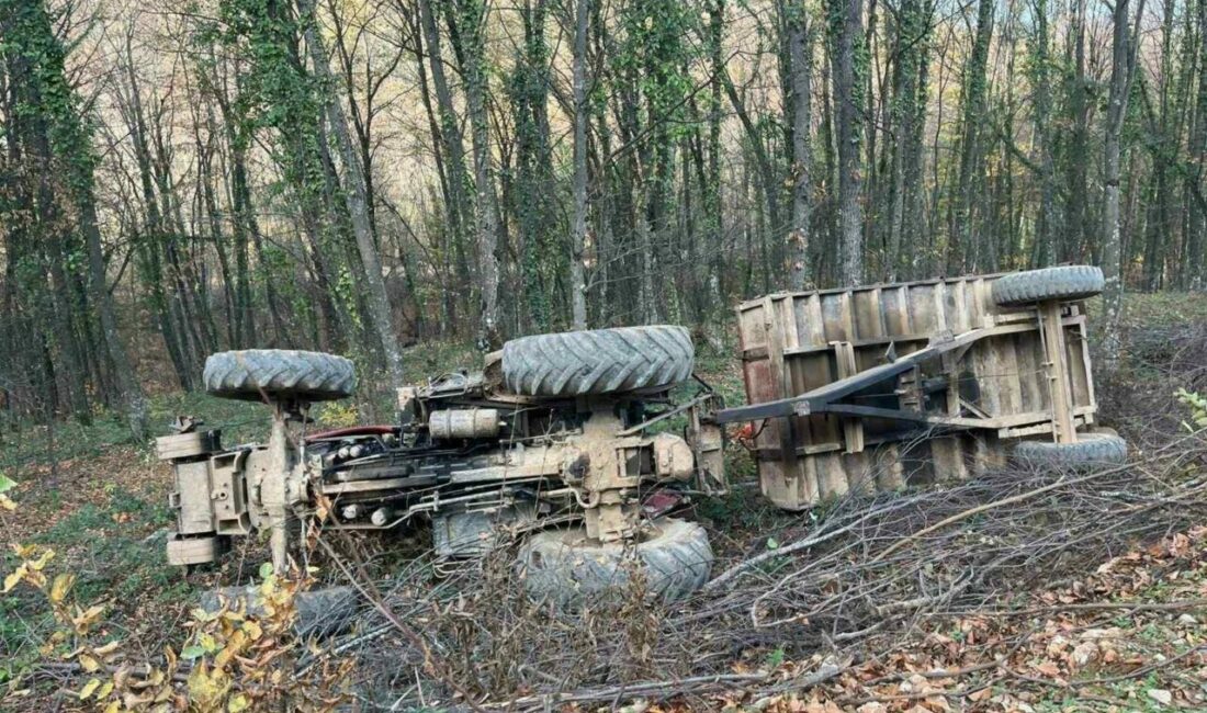 Bursa’nın İnegöl ilçesinde devrilen traktördeki 2 kişi yaralandı. Kaza, saat