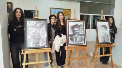 Bursa Zeki Müren Güzel Sanatlar Lisesi öğrencilerinin hazırladığı sergi, Gazze’deki